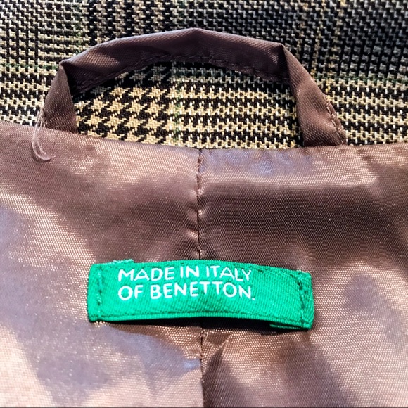 Benetton Made in Italy Vintage Classic Plaid Peplum Jacket - Picture 3 of 4